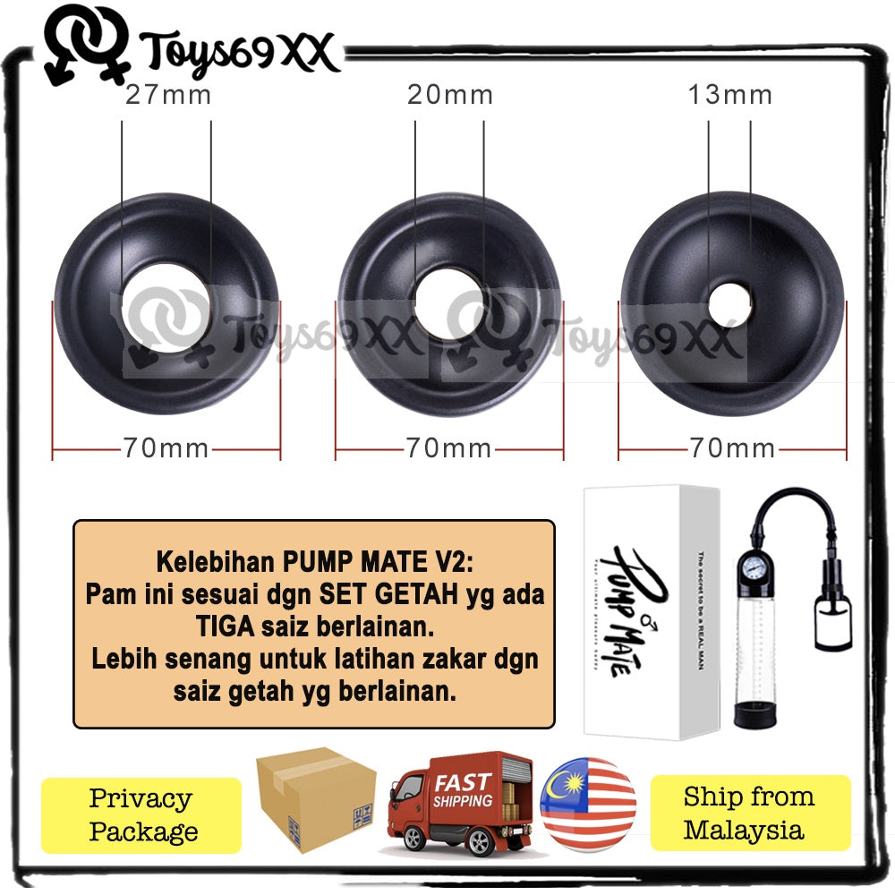PUMP MATE Penis Pump For Men Enlargement Pam Zakar Bigger Pump Zakar Longer Sex Toys for Men Pembesar Zakar (Ready Stock