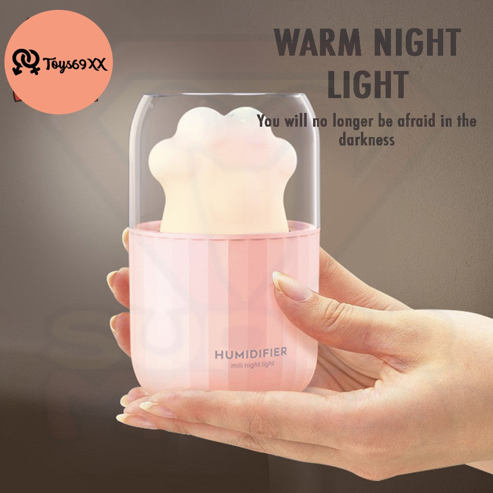 Portable Mini Humidifier 300ml Cute cat paw Personal USB Desktop Cool Mist Humidifier with LED Night Light Air Freshene