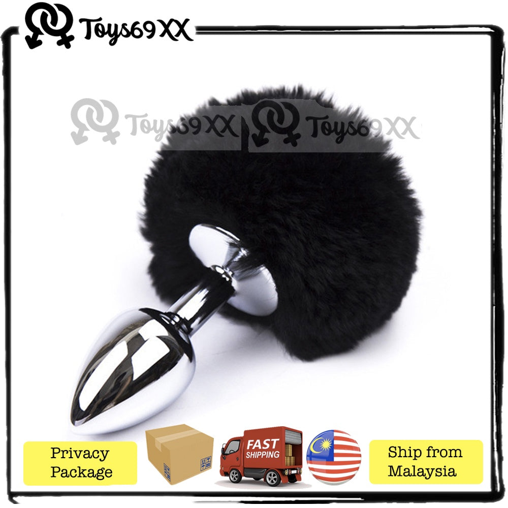 Fox Tail Anal Plug,Metal/Silicone Butt Plug Sex Toys,SM Adult Game Party Role Play Animal Tail Plug,Couple Flirt Toy Sex