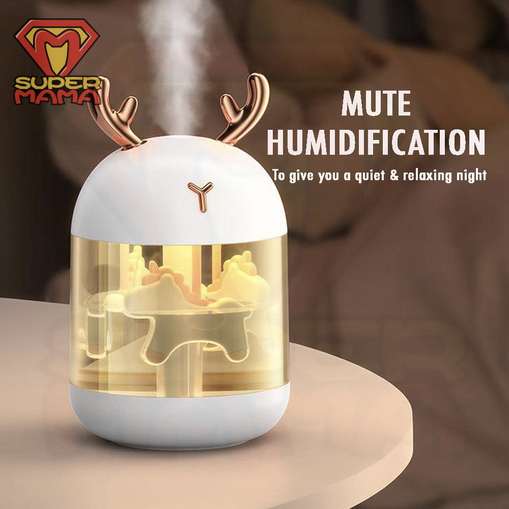 300ML Cute Unicorn Humidifier USB Aroma Diffuser Horse Deer Humidifier Household Air Purifier Car Mist Maker