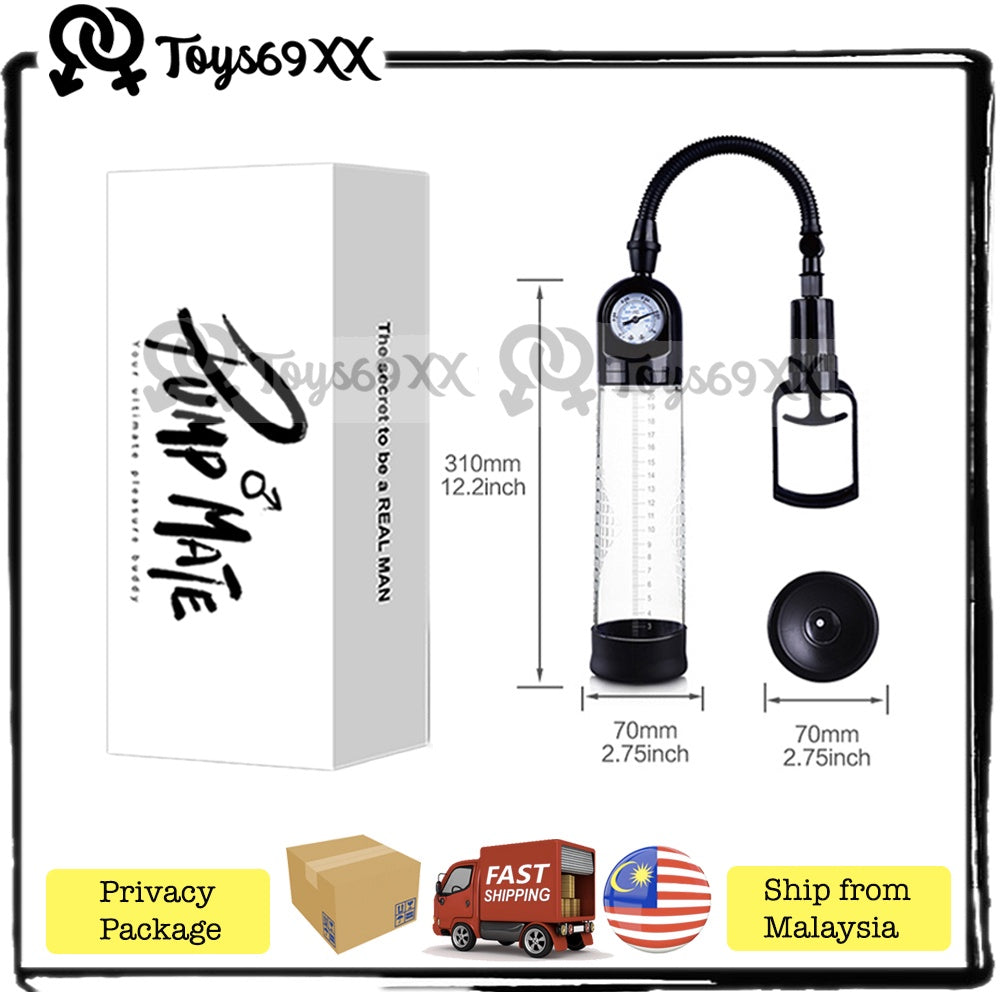 PUMP MATE Penis Pump For Men Enlargement Pam Zakar Bigger Pump Zakar Longer Sex Toys for Men Pembesar Zakar (Ready Stock