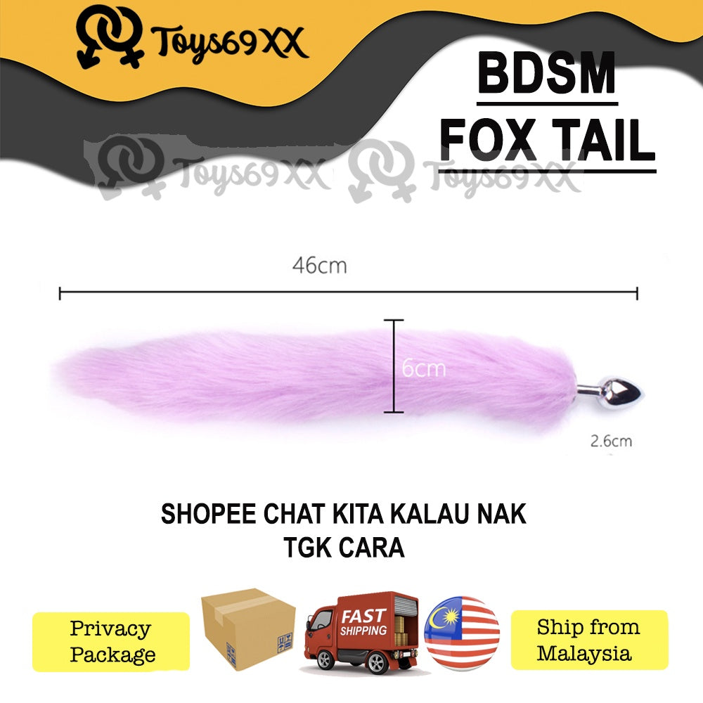 Fox Tail Anal Plug,Metal/Silicone Butt Plug Sex Toys,SM Adult Game Party Role Play Animal Tail Plug,Couple Flirt Toy Sex