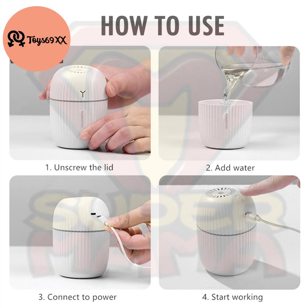 Q8 Ultrasonic Turning Color Cup Humidifier USB Diffuser for Aroma in Home Office Car with Rainbow Light LED