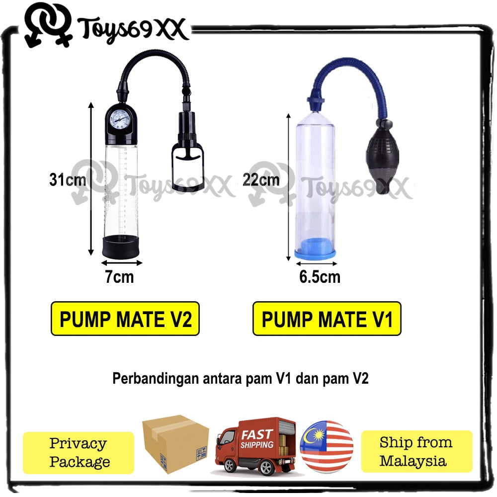 PUMP MATE Penis Pump For Men Enlargement Pam Zakar Bigger Pump Zakar Longer Sex Toys for Men Pembesar Zakar (Ready Stock