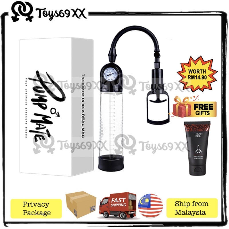 PUMP MATE Penis Pump For Men Enlargement Pam Zakar Bigger Pump Zakar Longer Sex Toys for Men Pembesar Zakar (Ready Stock