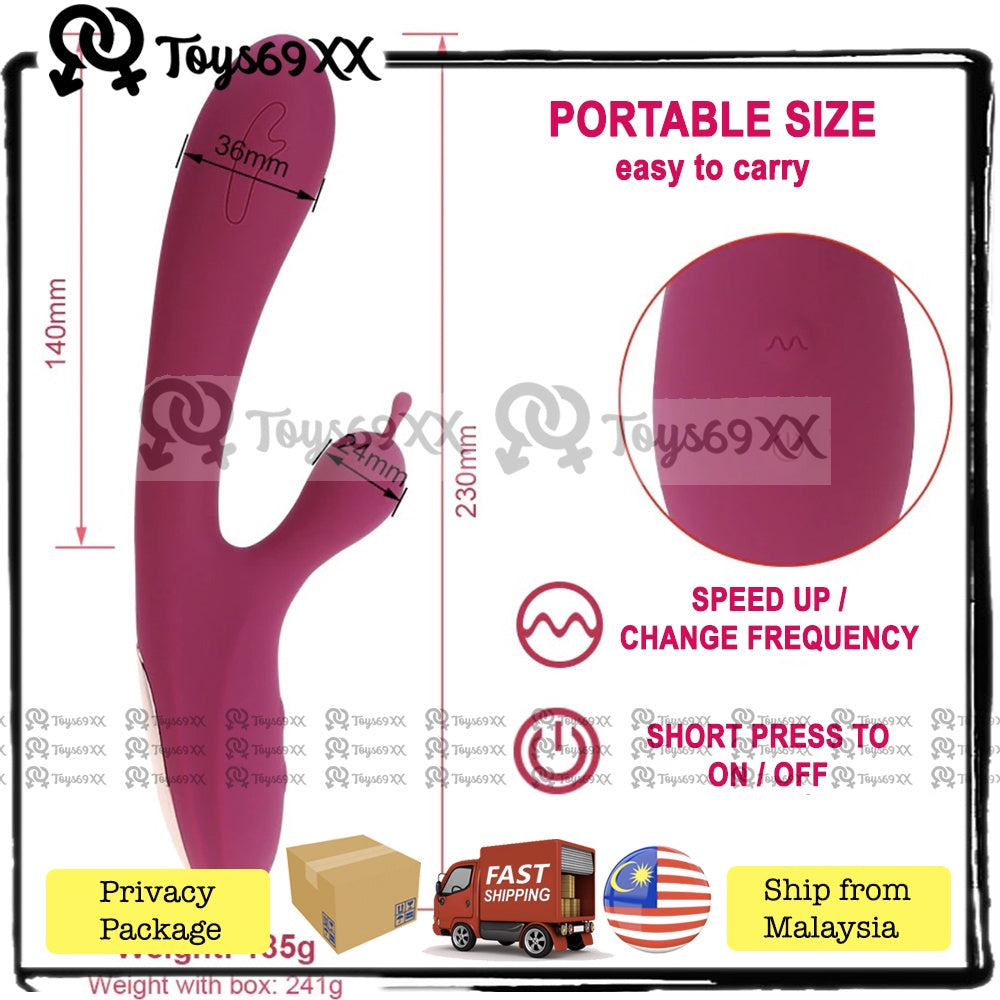 LILO - Cute Deer Dual Vibrators G-Spot Clitoris Stimulator Massager Chargeable - Pink Alat Seks Perempuan