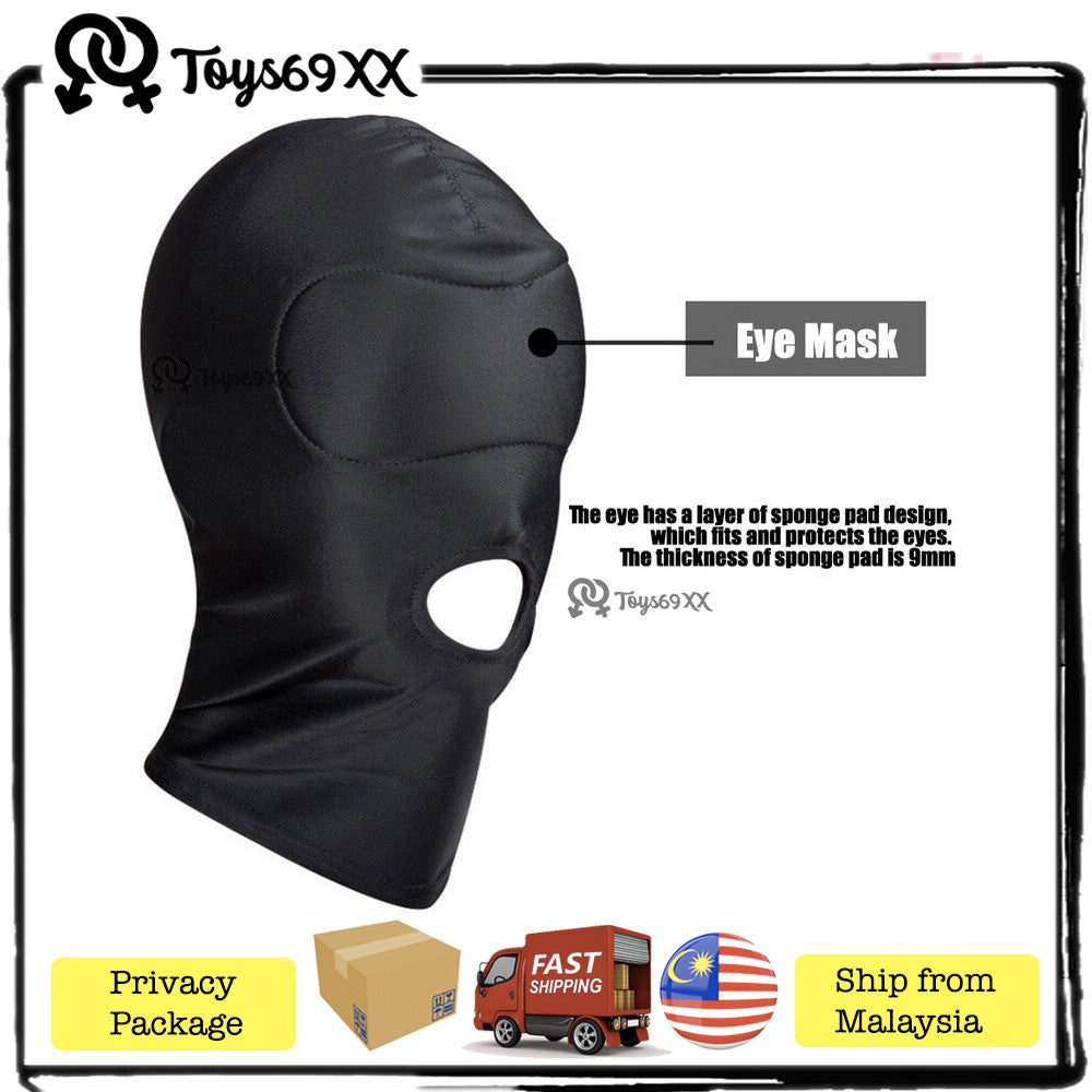BDSM Bondage Sexy Blindfold Erotic Black Slave Restraint Fetish Hood Adult Sex Toys Soft Breathable Fabric Head Mask