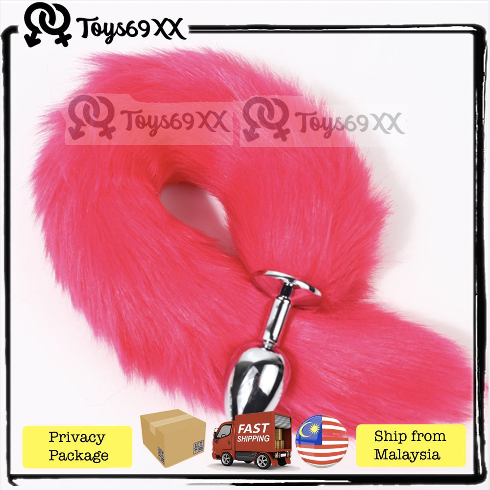 Fox Tail Anal Plug,Metal/Silicone Butt Plug Sex Toys,SM Adult Game Party Role Play Animal Tail Plug,Couple Flirt Toy Sex