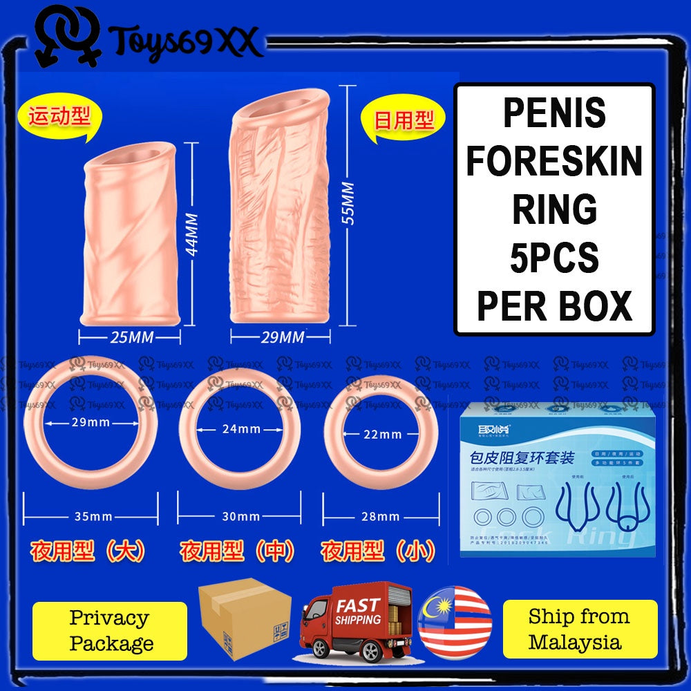 CINCIN TAHAN LAMA 5pcs Per Pack Tahan Lama Dick Cover Condom Tahan Lama Reusable Kondom Tahan Lama Long Lasting Condom
