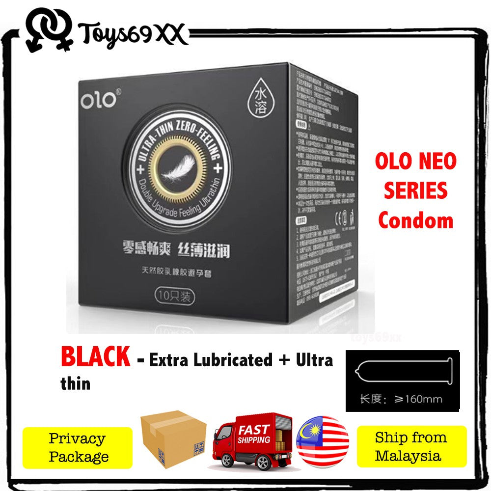 OLO NEO Kondom Condom 001 Natural Latex - Extra Lubricant / Kondom Tahan Lama / Kondom Berduri Duri 10s