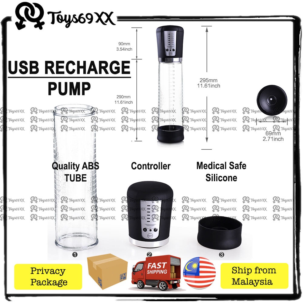 BATTERY PENIS PUMP USB RECHARGE LCD Rechargeable Penis Enlargement Automatic Vacuum Penis Pump Pam Pembesar Zakar