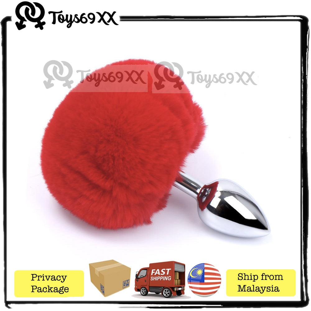 Fox Tail Anal Plug,Metal/Silicone Butt Plug Sex Toys,SM Adult Game Party Role Play Animal Tail Plug,Couple Flirt Toy Sex