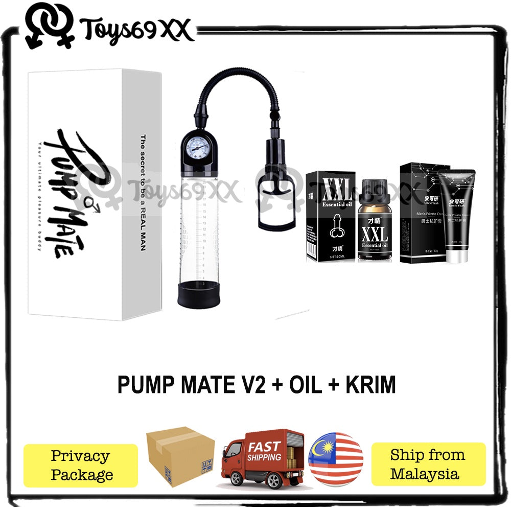 PUMP MATE Penis Pump For Men Enlargement Pam Zakar Bigger Pump Zakar Longer Sex Toys for Men Pembesar Zakar (Ready Stock