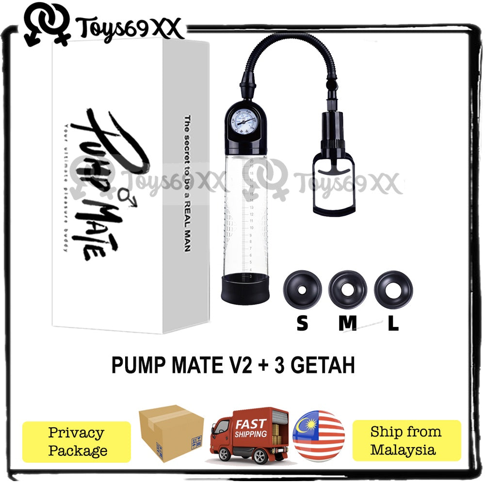PUMP MATE Penis Pump For Men Enlargement Pam Zakar Bigger Pump Zakar Longer Sex Toys for Men Pembesar Zakar (Ready Stock