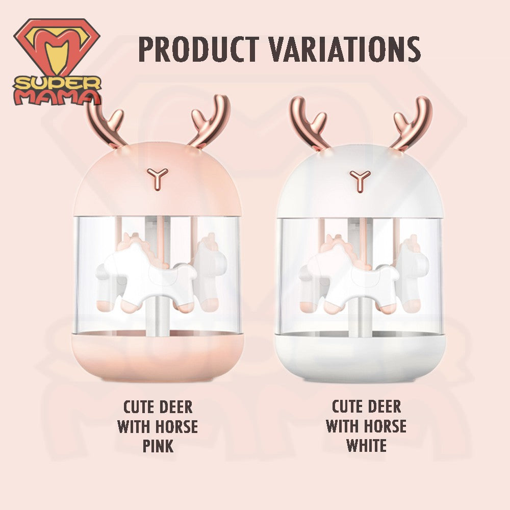300ML Cute Unicorn Humidifier USB Aroma Diffuser Horse Deer Humidifier Household Air Purifier Car Mist Maker
