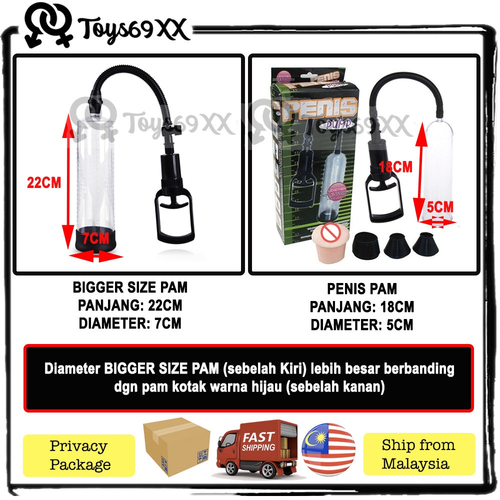 Penis Pump For Men Enlargement Increase Size Bigger Longer Masturbate Sex Toy Pam Pembesar Zakar Lelaki Pam Zakar