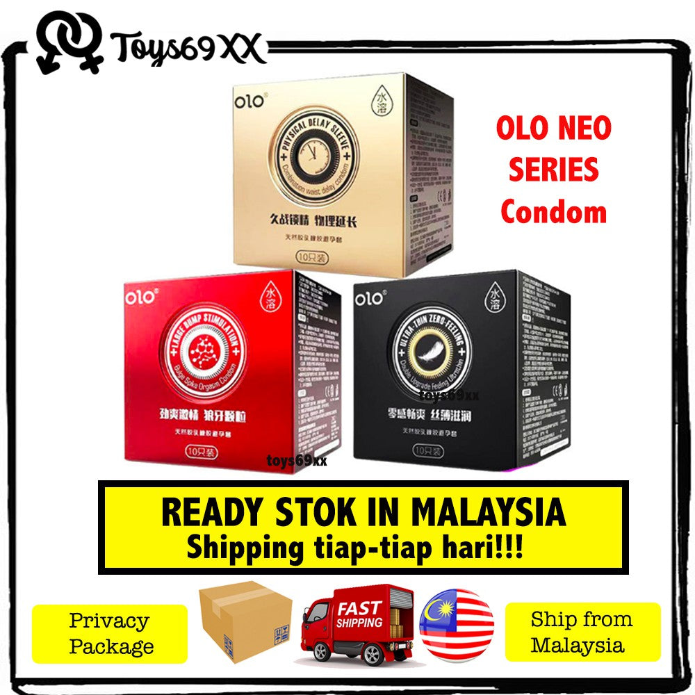 OLO NEO Kondom Condom 001 Natural Latex - Extra Lubricant / Kondom Tahan Lama / Kondom Berduri Duri 10s