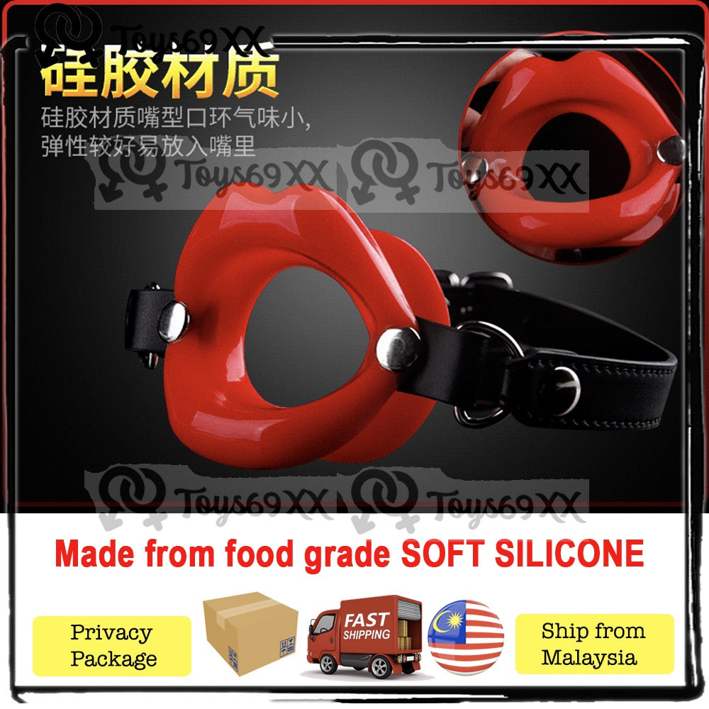 BDSM Open Mouth For Blow Job Blowjob Leather Soft Silicone Open Gag Adult SM