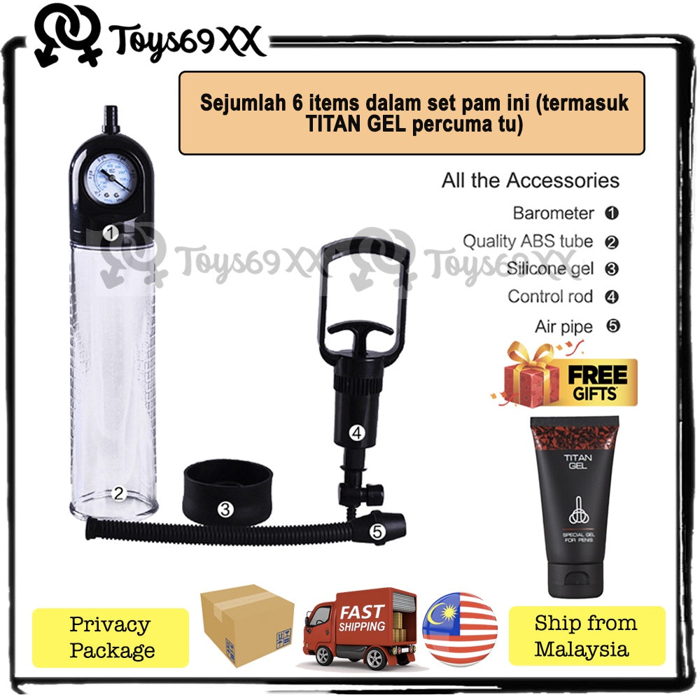 PUMP MATE Penis Pump For Men Enlargement Pam Zakar Bigger Pump Zakar Longer Sex Toys for Men Pembesar Zakar (Ready Stock