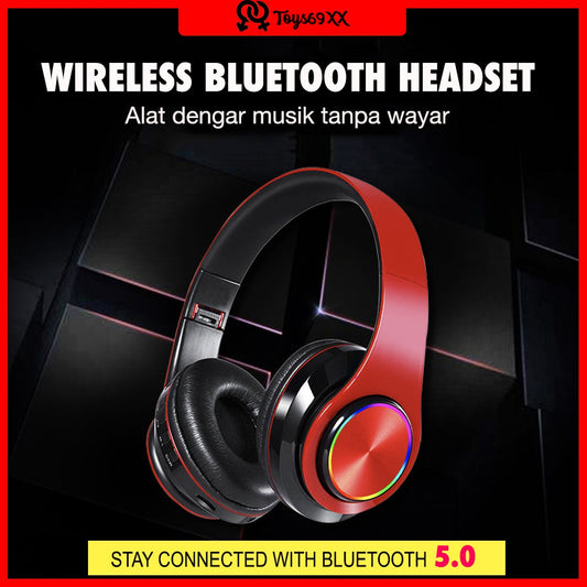 🔥【Ready Stock】🔥 B39 Wireless Headset Bluetooth 5.0 Colorful LED Bass Stereo Wireless Headphones Over Ear Headphones