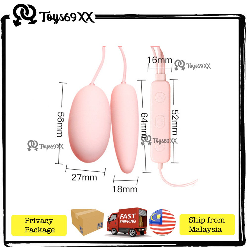 [DOUBL SYOK FOR WOMEN] Dobule Egg Vibrator Jump Egg Clitoral G-Spot Stimulators Sex Toy Adult Toy DOUBLE EGG DOUBLE SYOK