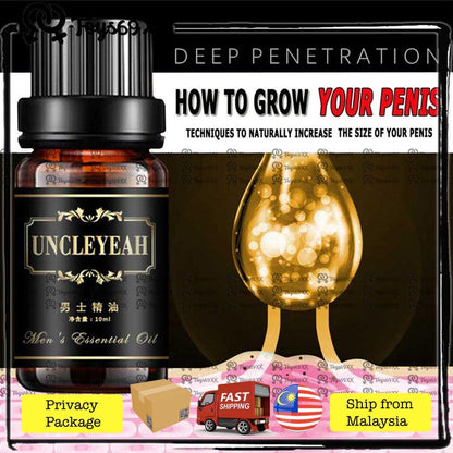 [BESAR, KERAS & PANJANG] Uncle Yeah Penis Enlargement Oil Minyak Pembesar Zakar READY STOK DI MALAYSIA