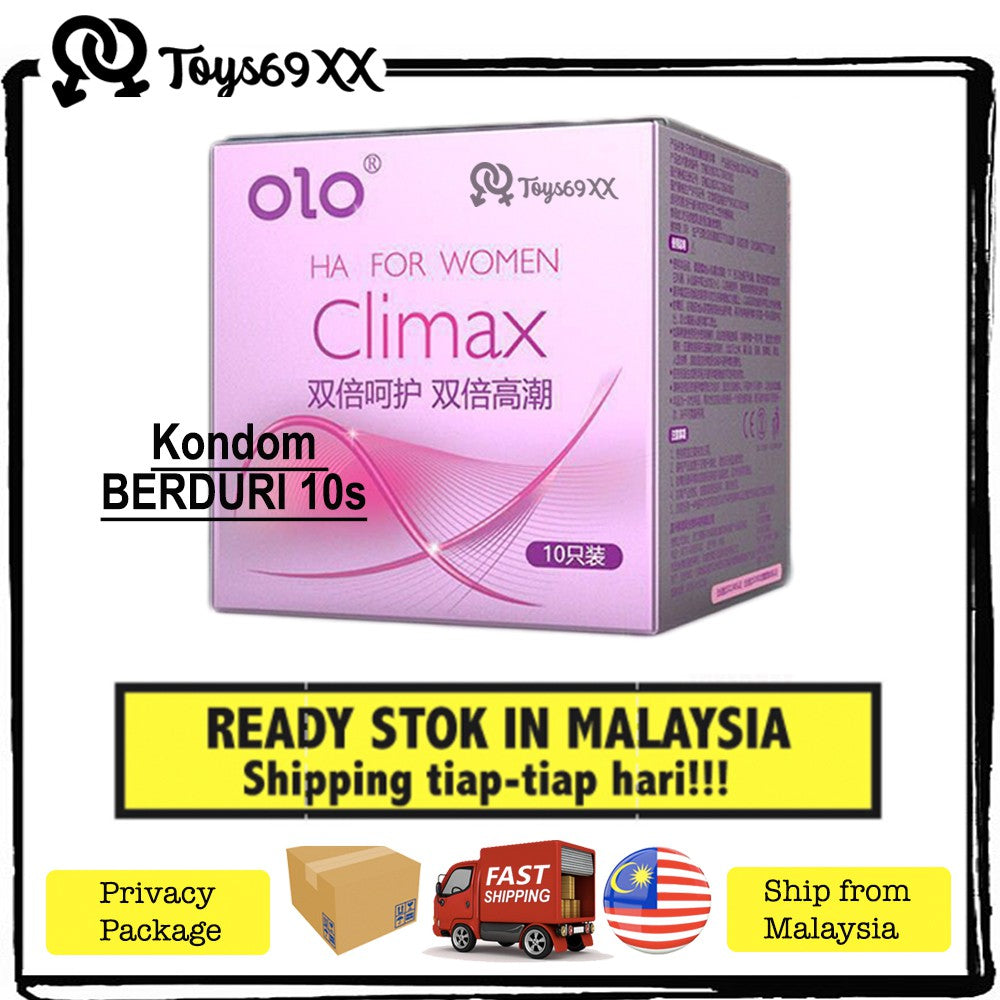 OLO 001 Condom "0.01mm Thinnest Long lasting Sex" Kondom 001 Natural Latex - Kondom Tahan Lama Kondom Berduri Kondom Nip