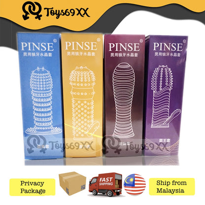 PINSE Time Delay Condom Adults Penis Kondom Lelaki Tahan Lama Crystal Clear Condom Kondom Spiky Tahan Lama