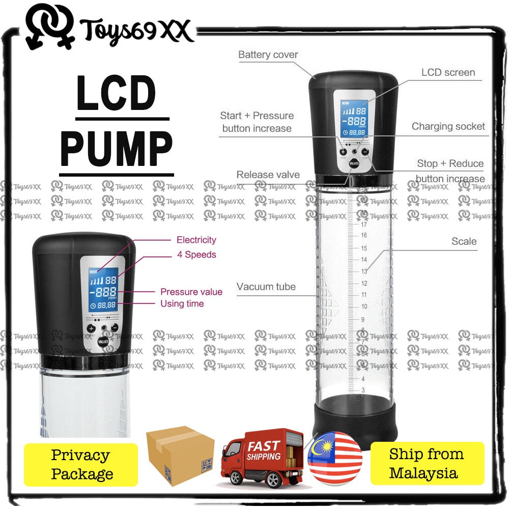 BATTERY PENIS PUMP USB RECHARGE LCD Rechargeable Penis Enlargement Automatic Vacuum Penis Pump Pam Pembesar Zakar