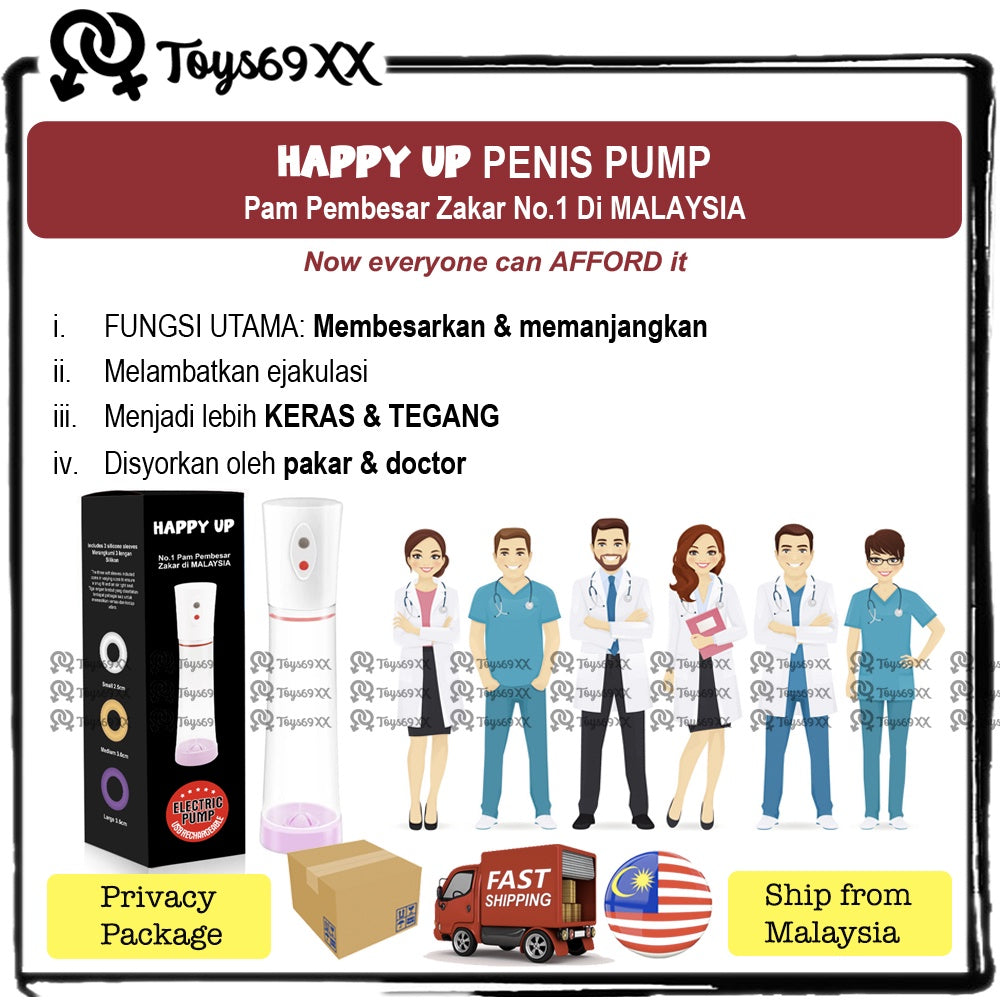 [LOWEST PRICE] HAPPY UP Pam Zakar USB RECHARGEABLE Penis Pump Enlargement Pam Zakar  Sex Toys for Men Pam Pembesar Zakar