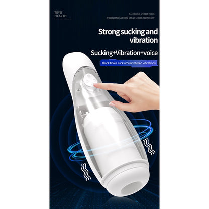 【SWALLOW & SUCK】Aeroplane Cup Vibration Fake Pussy Masturbation Cup with Voice Real Vagina Male Sex Toys 10 Frequencies