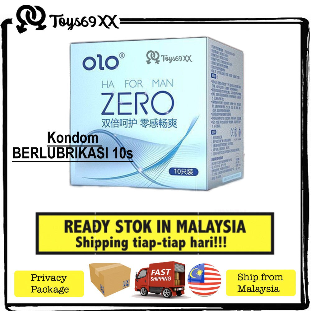 OLO 001 Condom "0.01mm Thinnest Long lasting Sex" Kondom 001 Natural Latex - Kondom Tahan Lama Kondom Berduri Kondom Nip