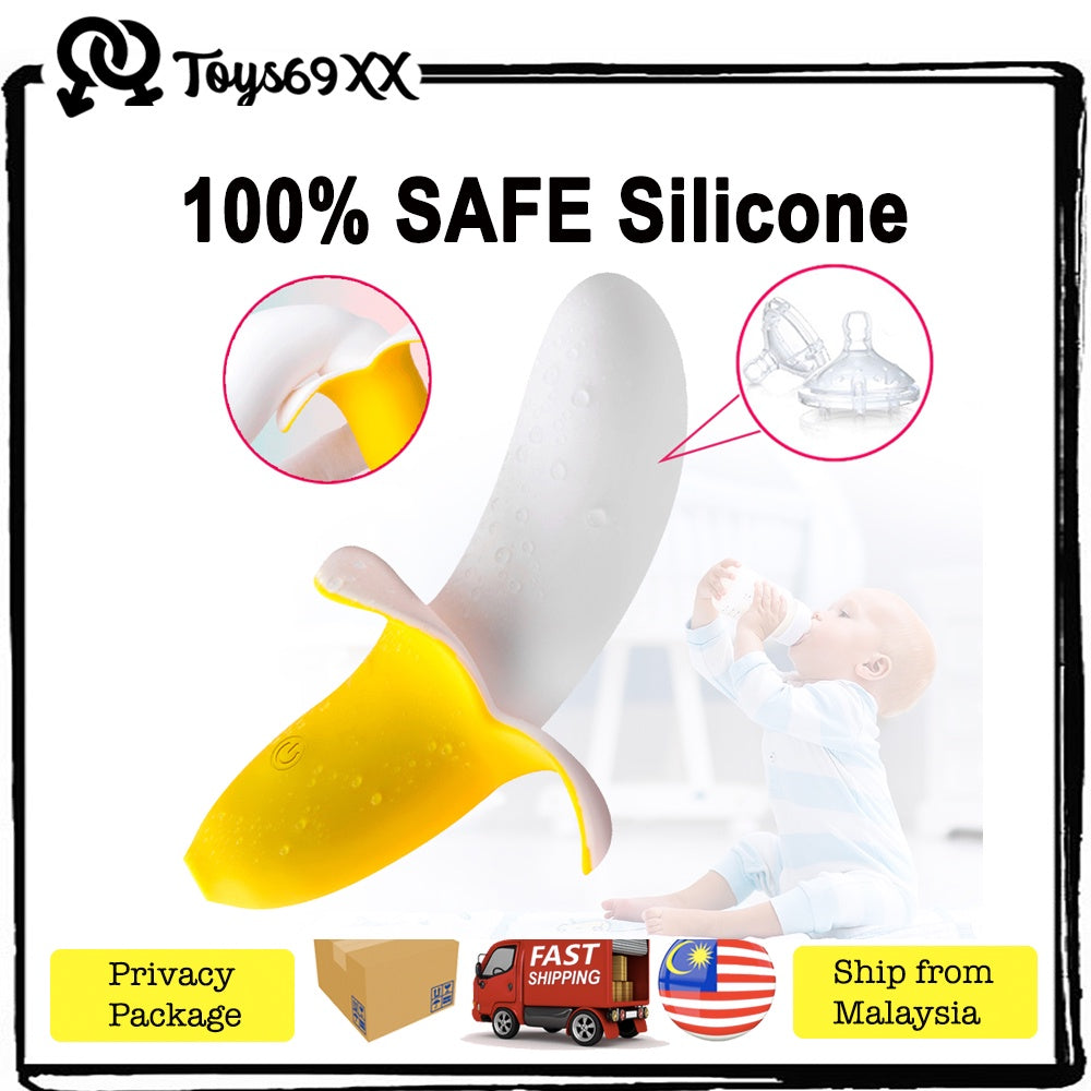 [SYOK GILA BETUL] Banana Dildo 7 Vibration Modes Soft Silicone Rechargeable Female Vibrator Sex Toy For Women