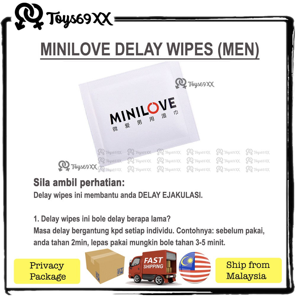 [DELAY] Minilove Delay Wipes Male Sex Delay Wipes Long Quick Extended Penis Sex Time Prevents Premature Ejaculation