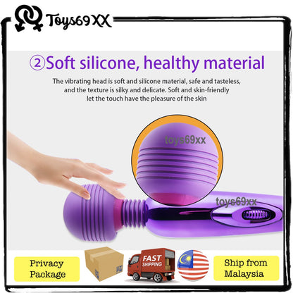 USB Charge Female Vibrator Sex Toy 10 Frequency AV Quit Vibrator Masturbation Massage Wand (PURPLE) sex toy masturbator