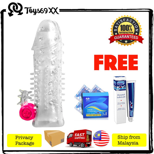 Condom Kondom Tahan Lama Berduri Reuseable Condom Sex Toy For Men FREE KY Condom