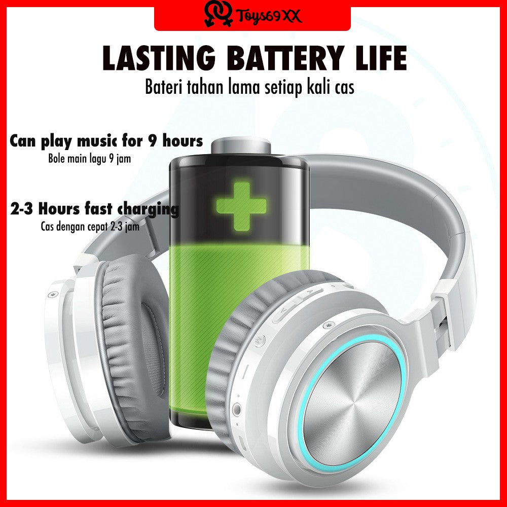🔥【Ready Stock】🔥 B39 Wireless Headset Bluetooth 5.0 Colorful LED Bass Stereo Wireless Headphones Over Ear Headphones
