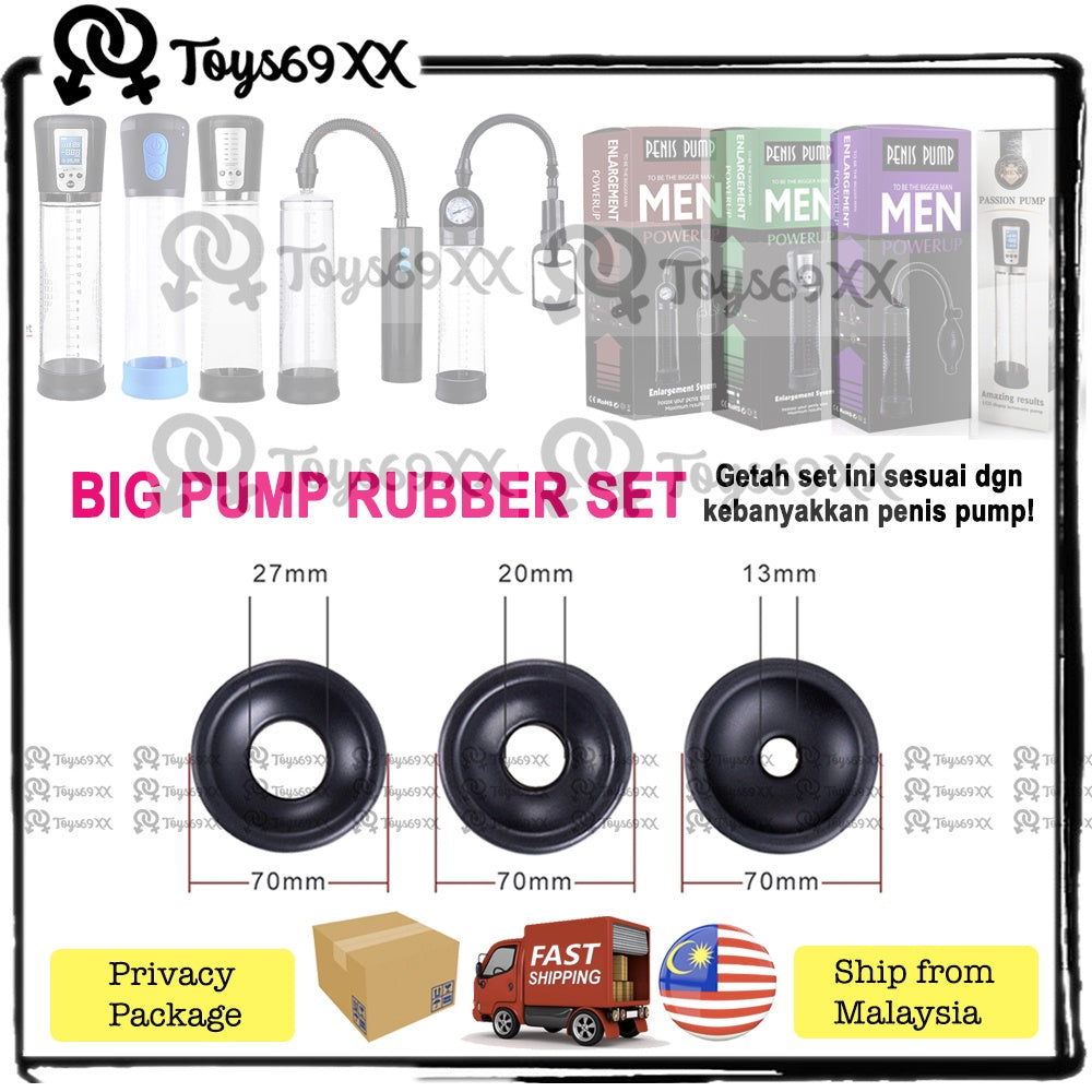 [3 pc/set] Silicone Rubber Ring Sleeve for Men Penis Pump Enlargement Penis Pump Alat Lancap Pembesar Lancap