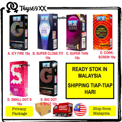 MingLiu Super Thin Latex Condom Condom Thin/Comfort/Pleasuremax/Tingle/Together/Select (100% Selamat)