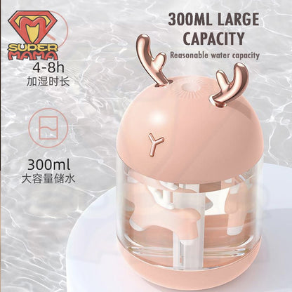 300ML Cute Unicorn Humidifier USB Aroma Diffuser Horse Deer Humidifier Household Air Purifier Car Mist Maker