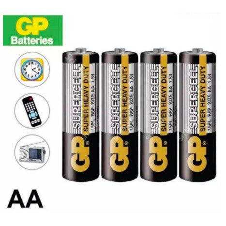 BATTERY GP SUPERCELL HEAVY DUTY AA 1.5V DRY BATTERY 4 PIECES / 8 PIECES / 12 PIECES