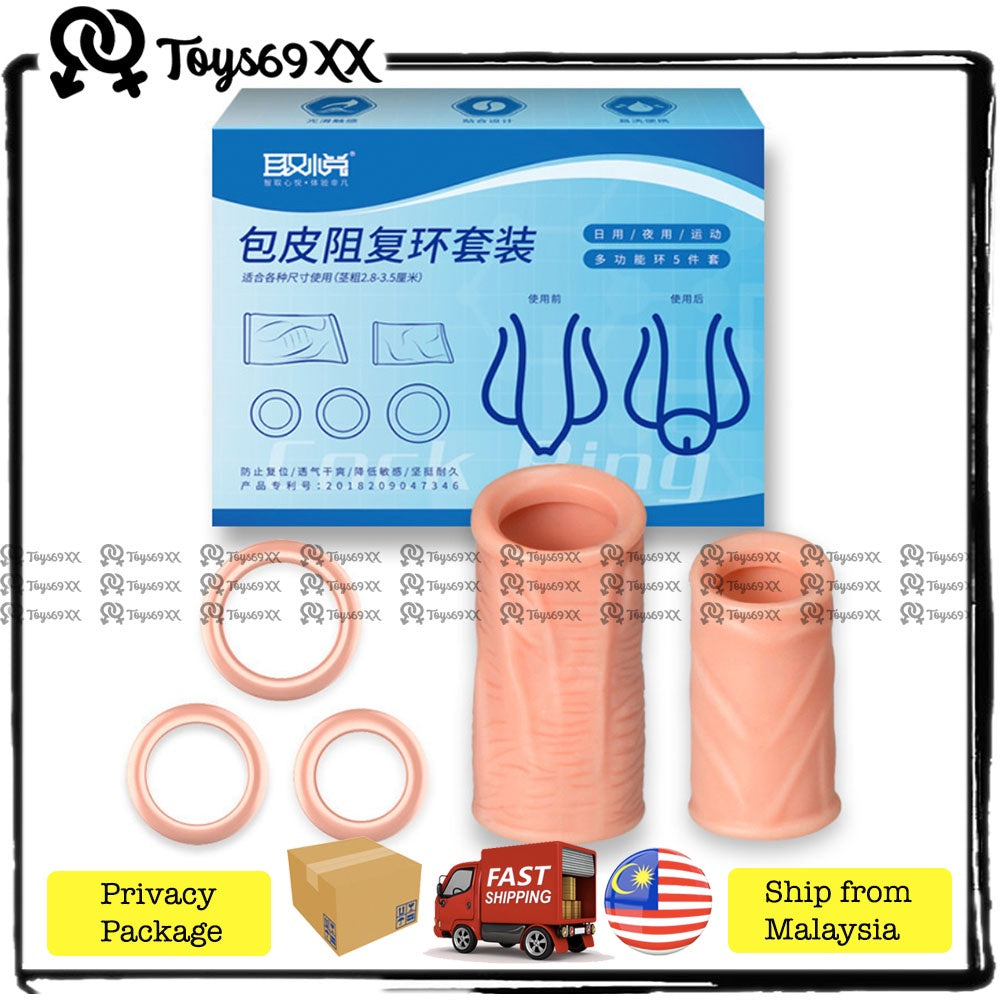 CINCIN TAHAN LAMA 5pcs Per Pack Tahan Lama Dick Cover Condom Tahan Lama Reusable Kondom Tahan Lama Long Lasting Condom