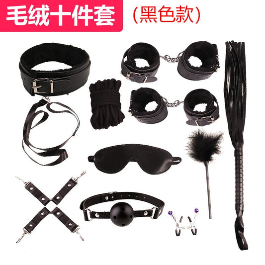 [MALAYSIA READY STOCK] 10 Pcs One Set Adult S&M Leather Bondage BDS&M Slave Flirt Sex Toys For Couple 情趣用品 增加情趣 BDSM