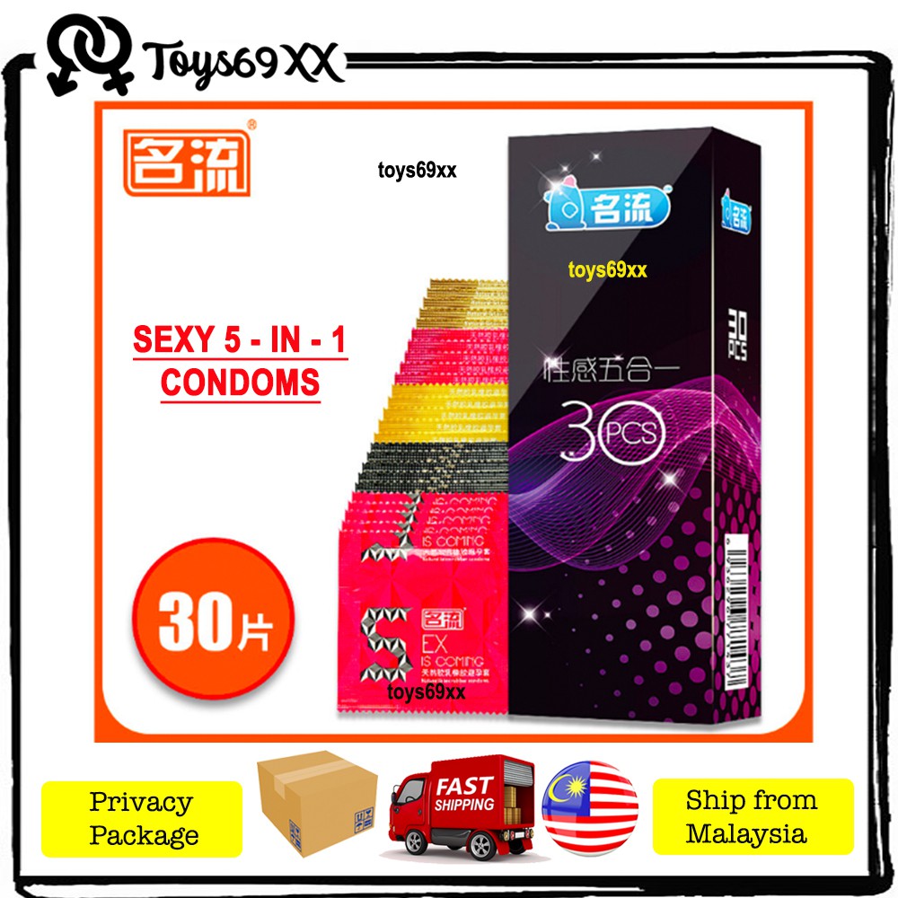 [SUPER SAVER PACK] MingLiu 5-IN-1 SEXY Condom Kondom Tahan Lama 30's, Close Fit, Dotted, Extra Lubricated, Kondom,名流安全套
