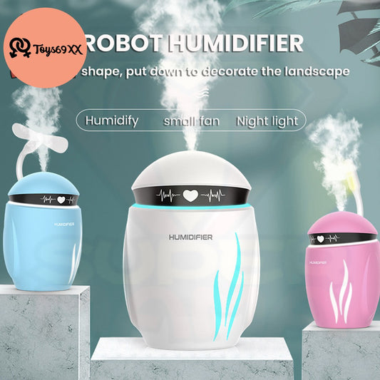 Robot Ultrasonic Mini Air Humidifier 350ML Aroma Essential Oil Diffuser for Home Car Office USB Fogger Mist Maker