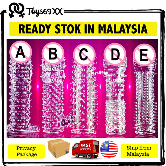 Crystal Spike Condom Men Enlarger Extender Crystal Sleeve Sex Toy Maximum Pleasure [Kondom Tahan Lama]