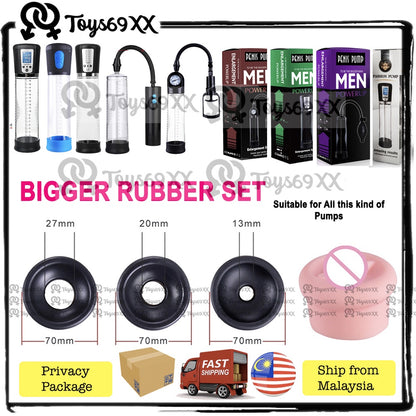 [3 pc/set] Silicone Rubber Ring Sleeve for Men Penis Pump Enlargement Penis Pump Alat Lancap Pembesar Lancap