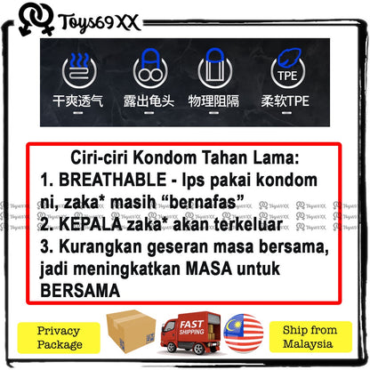 CINCIN TAHAN LAMA 5pcs Per Pack Tahan Lama Dick Cover Condom Tahan Lama Reusable Kondom Tahan Lama Long Lasting Condom