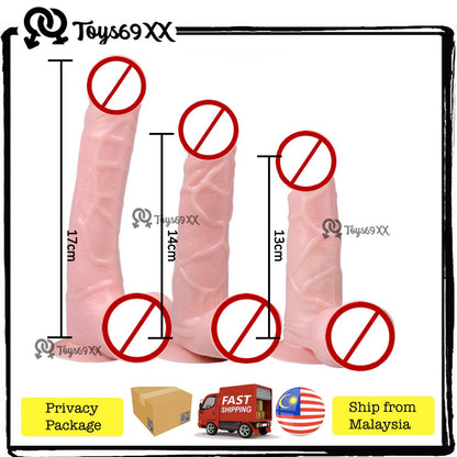 [Alat Seks Wanita] 100%TPE Dildo Manual Vibrating Dildo Masturbation Vibrator, Penis Besar, Alat Seks, Sex Toy For Women