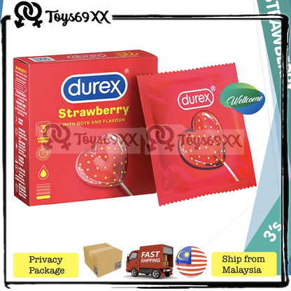 Durex Condom Strawberry Chocolate 3s 12s Kondom Durex Perisa Strawberi Perisa Coklat